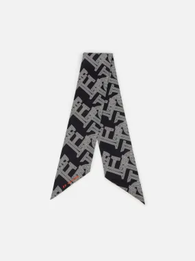 EP YAYING Letters Printed Silk Scarf