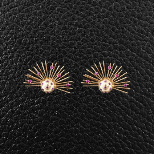 Estate Sunburst Pin & Earrings Set