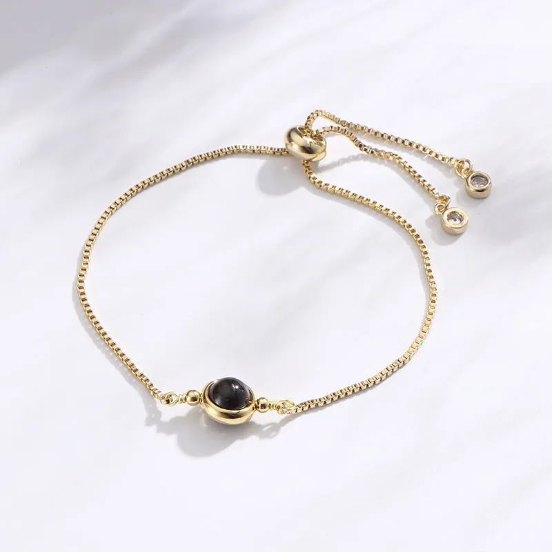 Exquisite 14k Gold-Plated Natural Wine Red Garnet Bracelet for Women with Unique Design