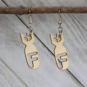 F Bomb Wooden Dangle Earrings by Cate's Concepts, LLC