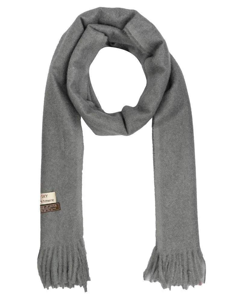 FabSeasons Solid Grey cashmere Scarf