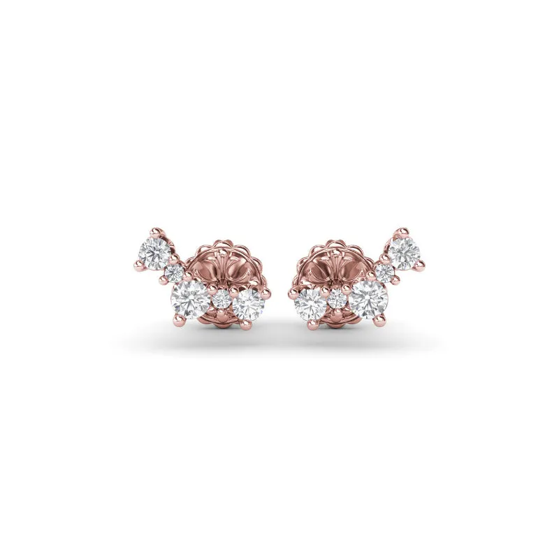 Fana Five Stone Diamond Climber Earrings