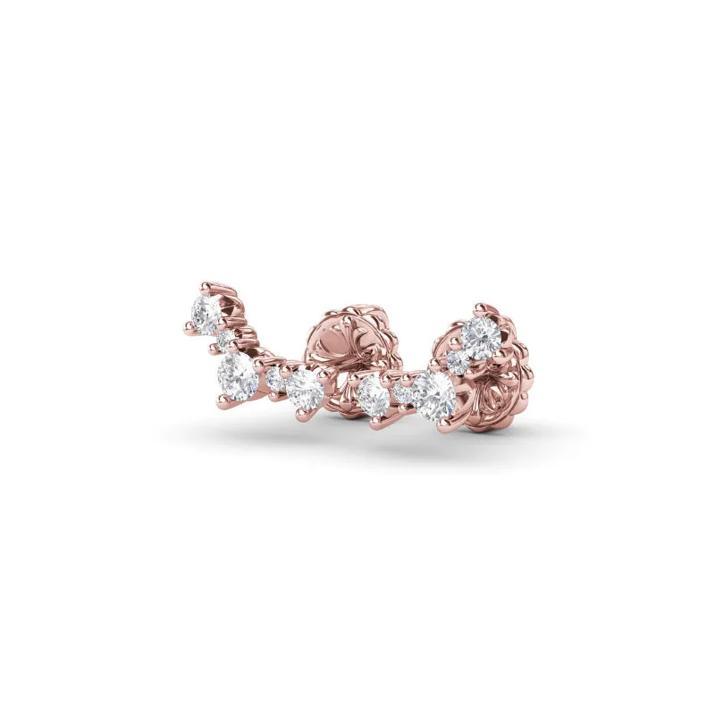 Fana Five Stone Diamond Climber Earrings