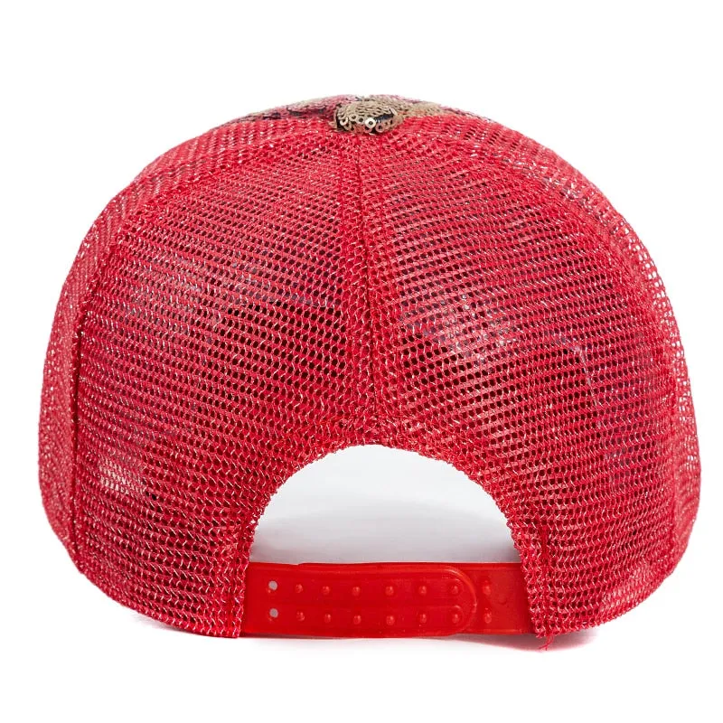 Fashion Women Summer Cap Canada Maple Leaf Sequins Shiny Baseball Cap Female Streetwear Trucker Hats