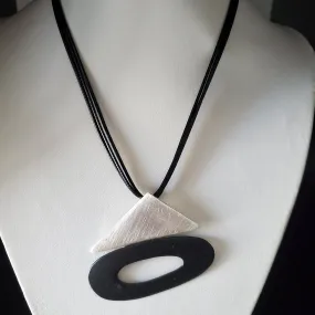 Faux Leather Shape Necklace