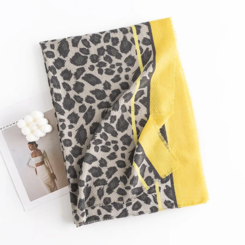 FH23-5362 Leopard print winter scarf