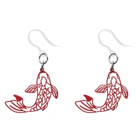 Filigree Fish Dangles Hypoallergenic Earrings for Sensitive Ears Made with Plastic Posts