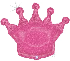 Foil Balloon Pink Crown Betallic   36inch