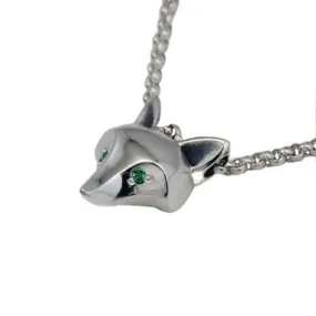 Fox Mask Pendant Necklace Sterling Silver