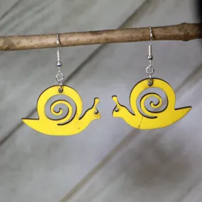 Garden Snail Wooden Dangle Earrings by Cate's Concepts, LLC