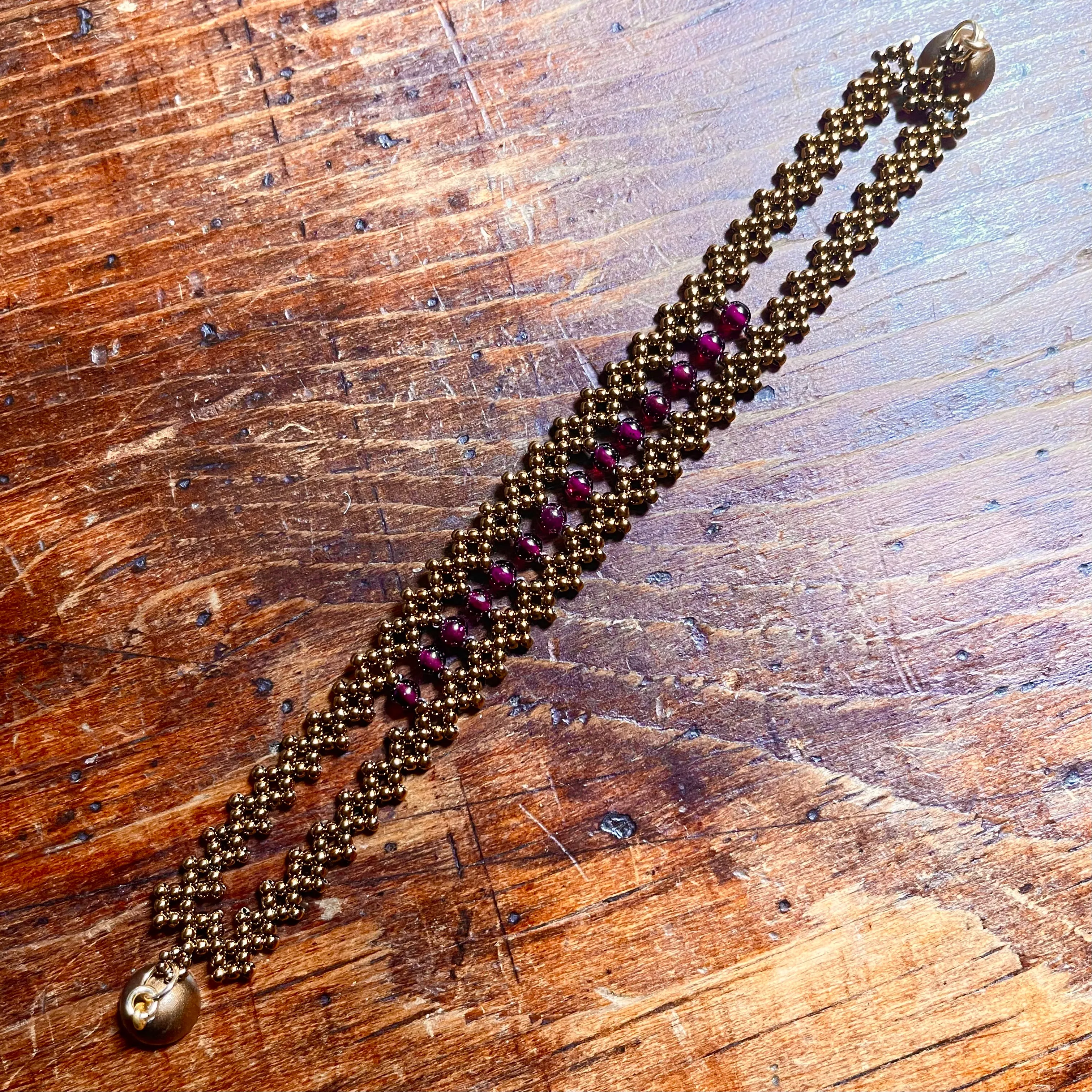 Garnet Bracelet- Bronze, Gold or Silver