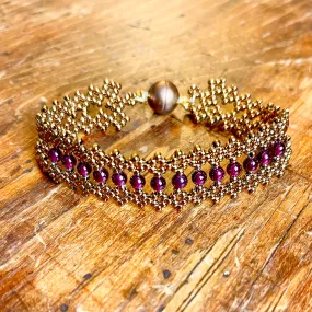 Garnet Bracelet- Bronze, Gold or Silver