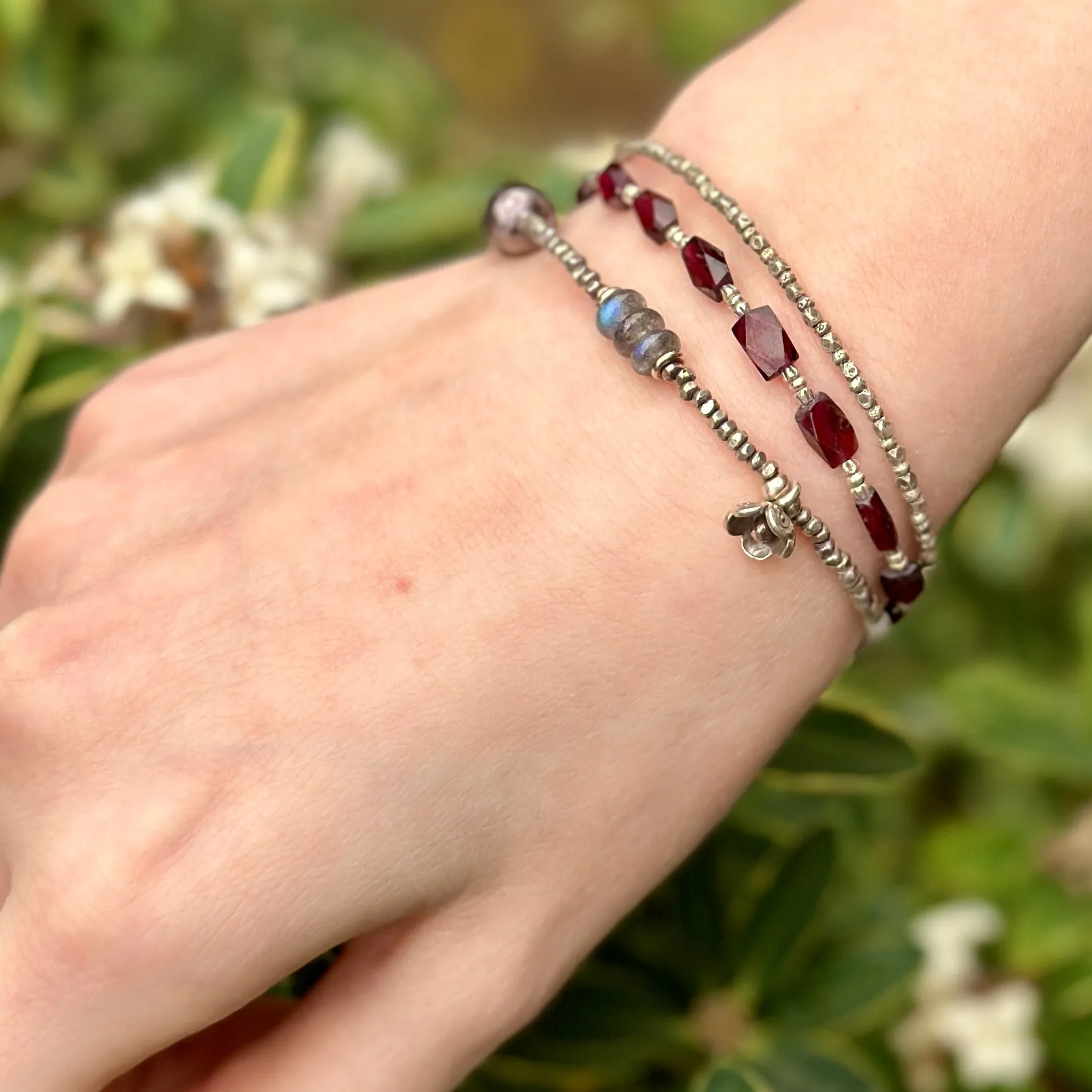 Garnet Double Bracelet