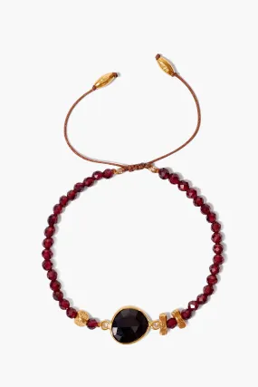 Garnet Mix Pull Tie Bracelet