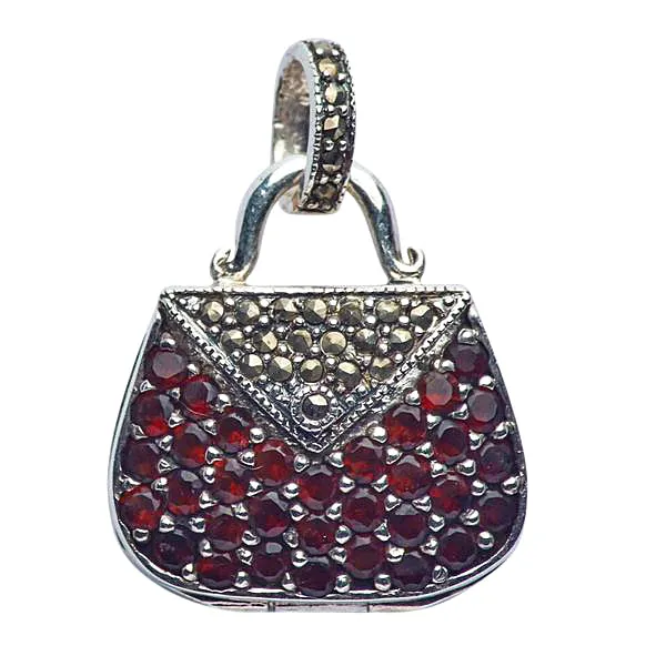 Garnet Purse Pendant