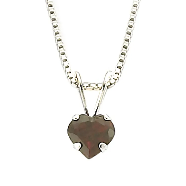 GENUINE GARNET HEART NECKLACE