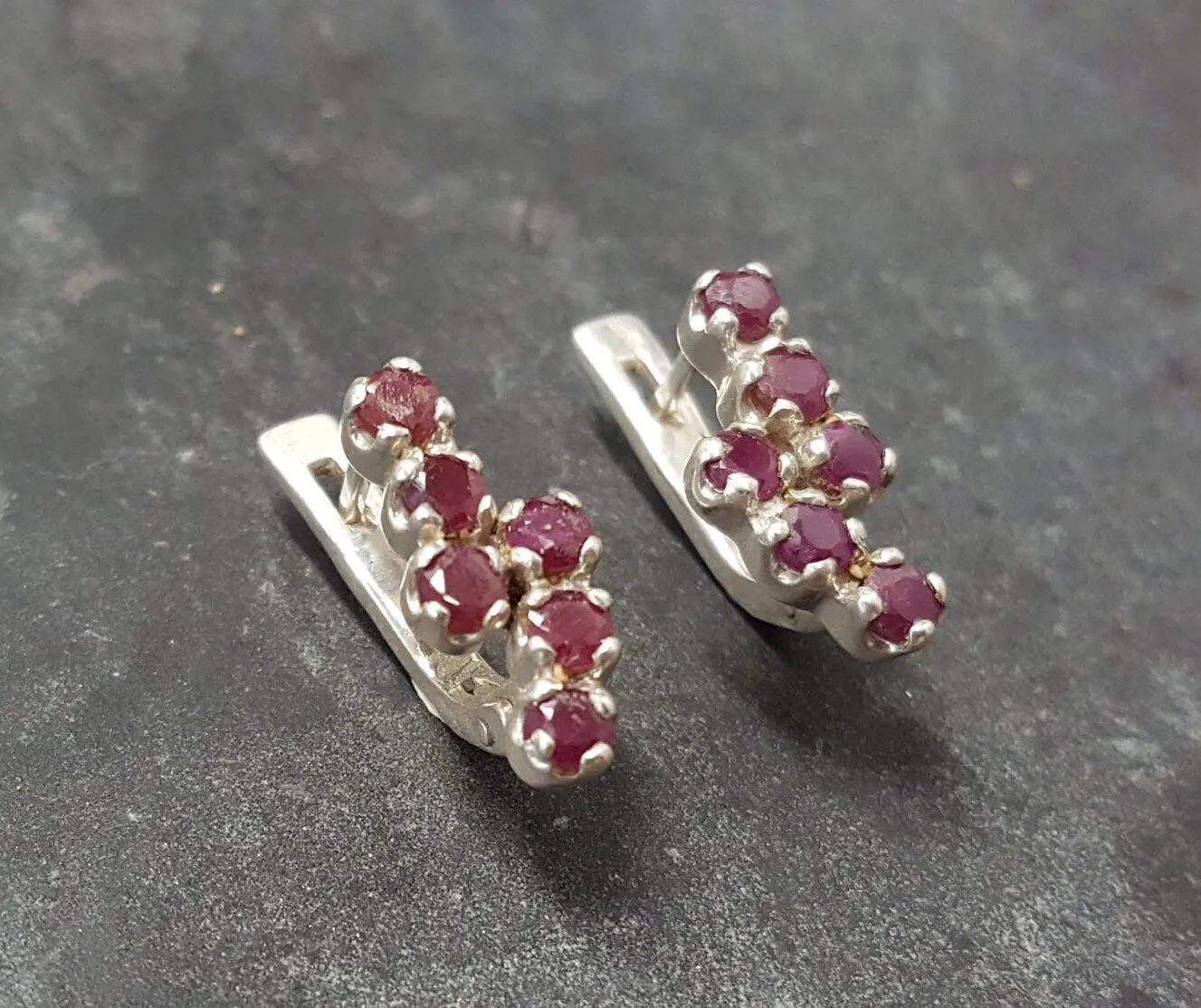 Genuine Ruby Earrings - Red Drop Earrings - July Birthstone Earrings