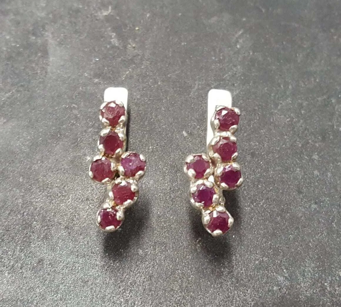 Genuine Ruby Earrings - Red Drop Earrings - July Birthstone Earrings