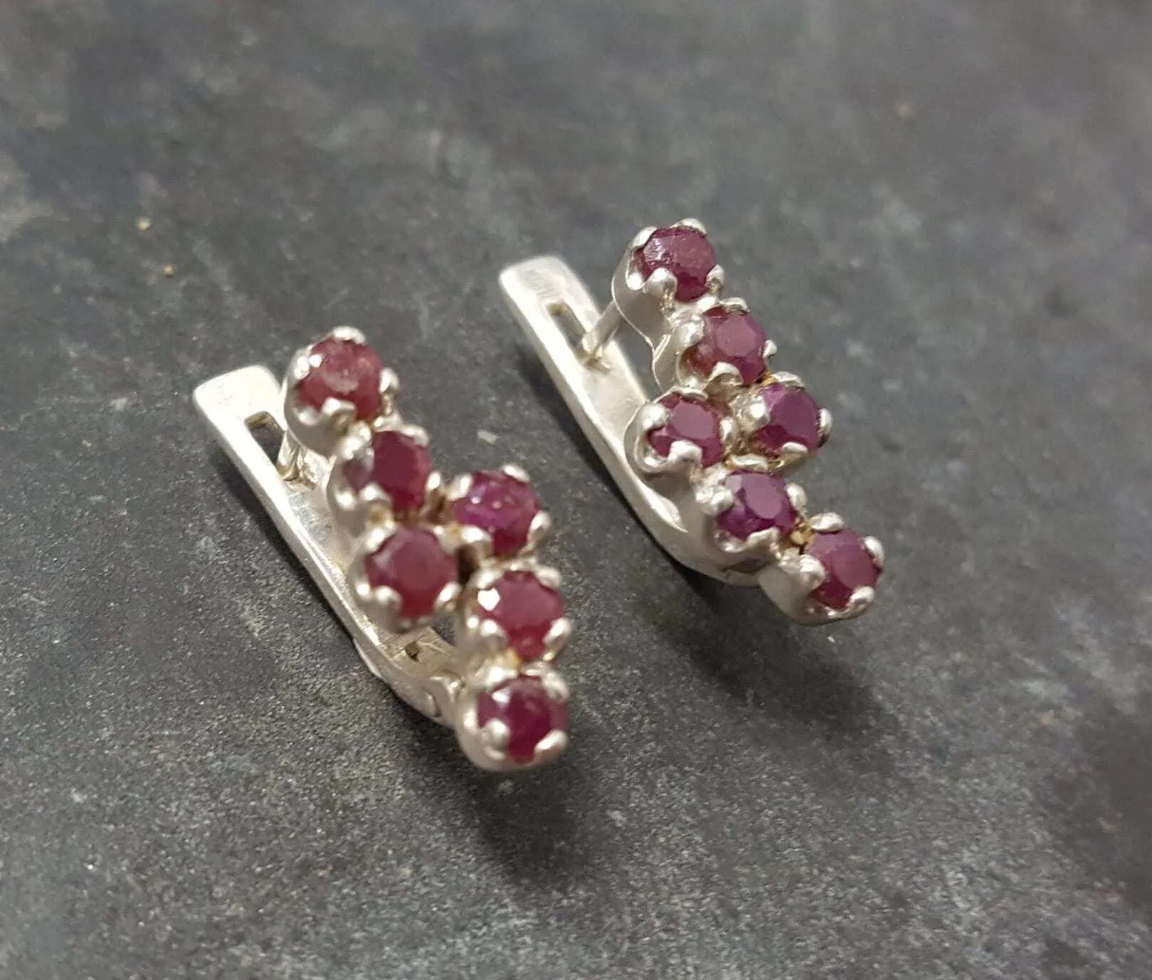 Genuine Ruby Earrings - Red Drop Earrings - July Birthstone Earrings