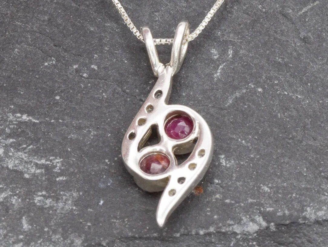 Genuine Ruby Necklace - Two Stone Red Necklace - July Birthstone Necklace