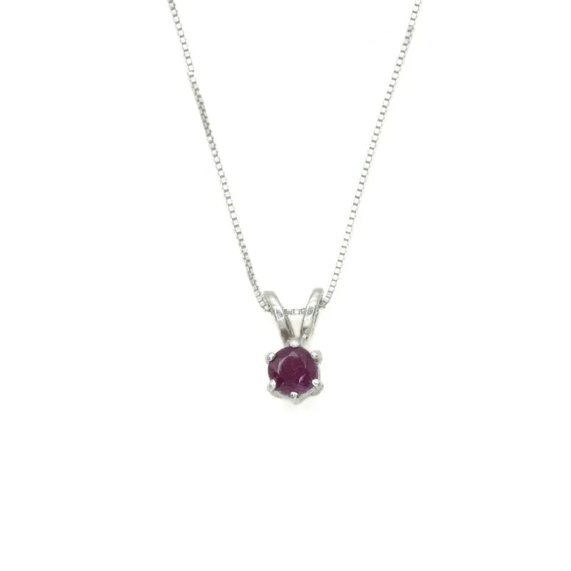 Genuine Ruby Pendant - Dainty Red Necklace - July Birthstone Necklace