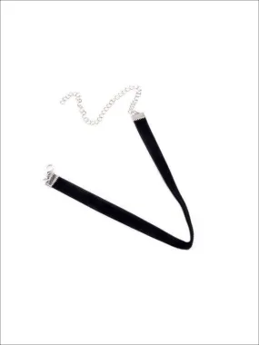 Girls Black Velvet Choker Necklace