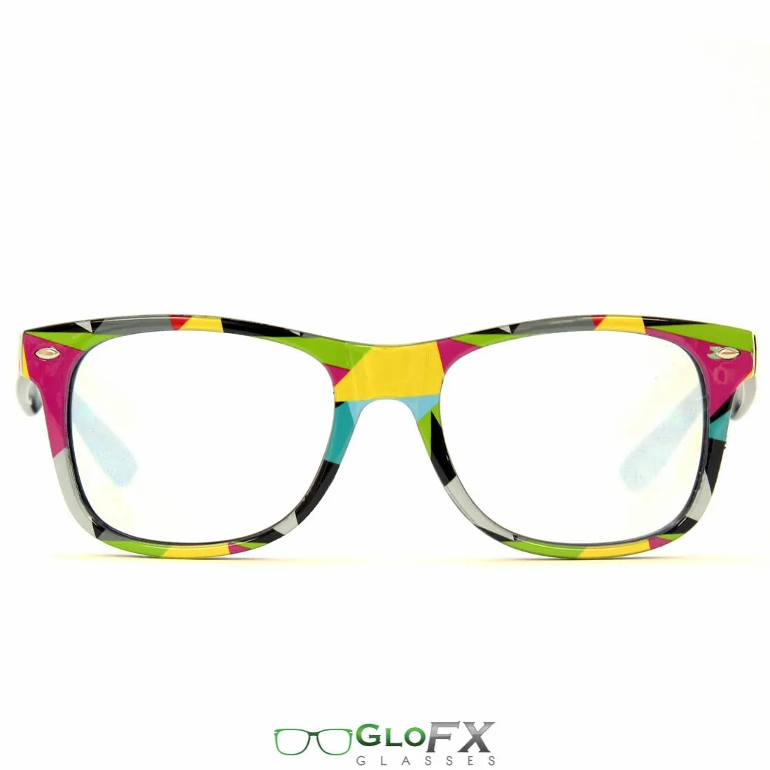 GloFX Geometric Diffraction Glasses - Clear lens