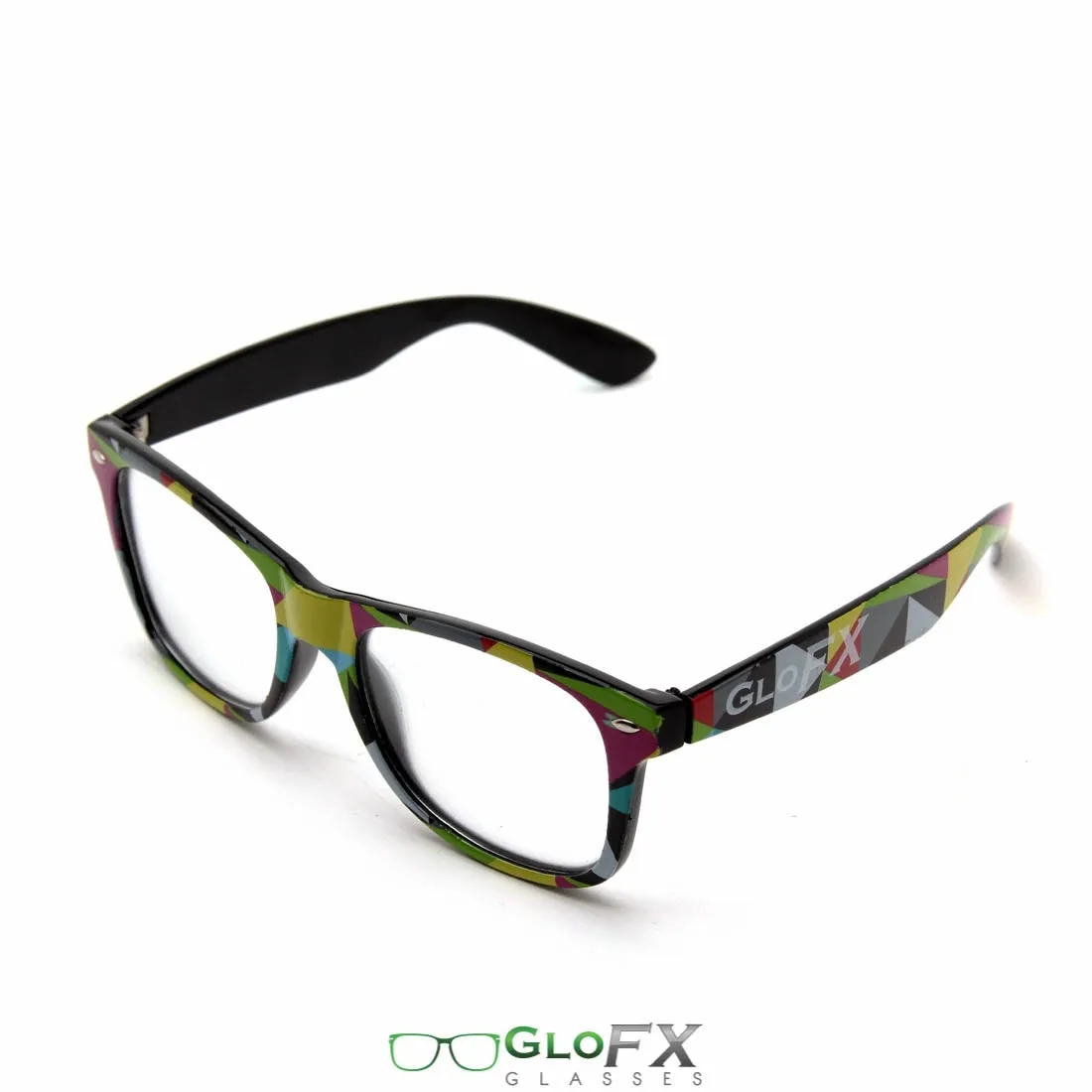 GloFX Geometric Diffraction Glasses - Clear lens