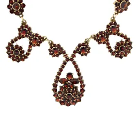 Gold-filled Bib 16-Inch Necklace with Garnets