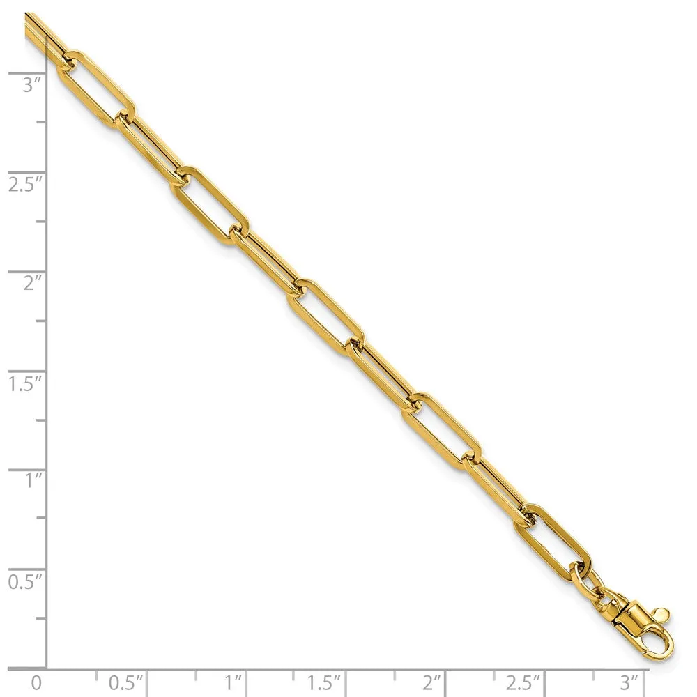 Gold Leslie's 14K 7.5 Inches Polished Paperclip Link with 1in ext Bracelet Model-LF1529-7.5