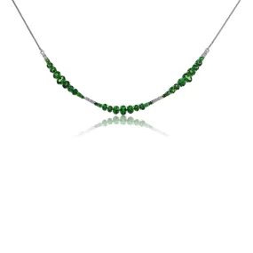 Green Tsavorite Garnet and Diamond Necklace