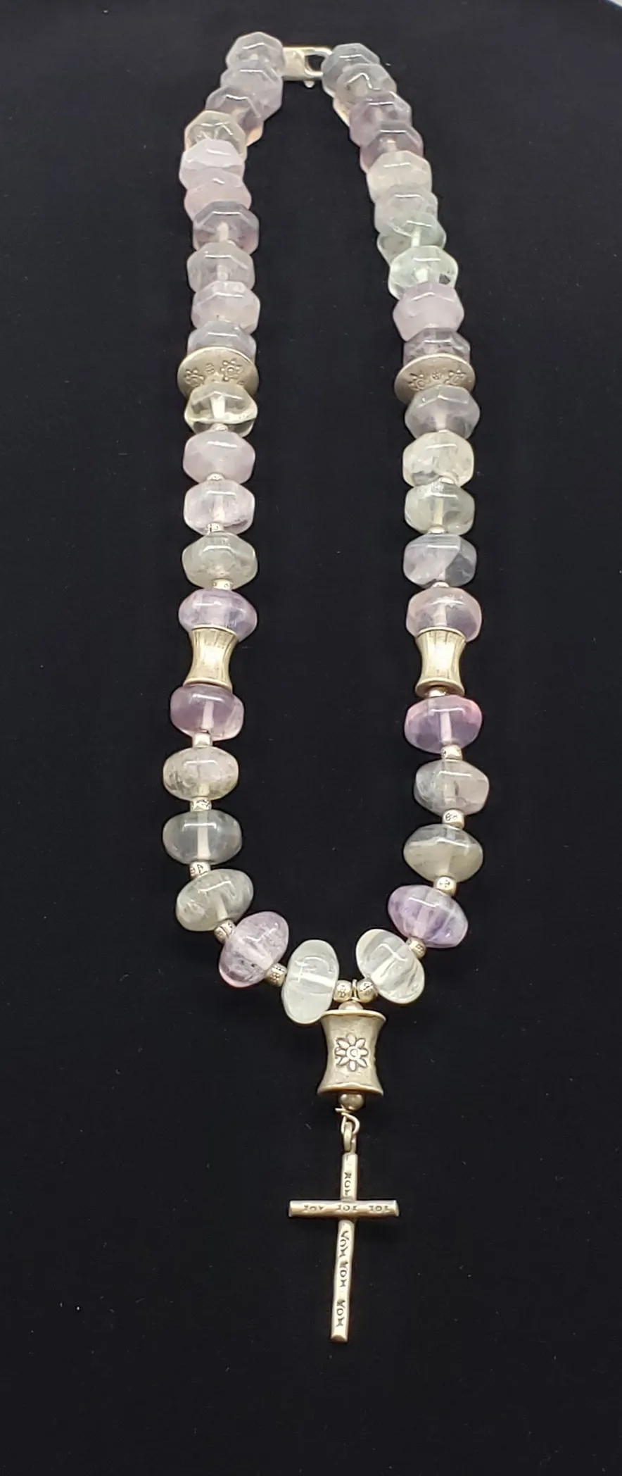 Handcrafted Amethyst gemstone necklace, one of a kind