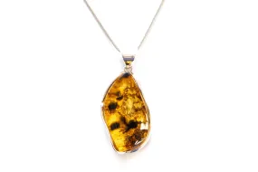 Handmade Tiger Speckled Amber Pendant