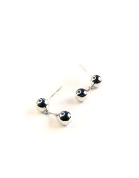 HARPER DOUBLE MINI DROP EARRINGS SILVER