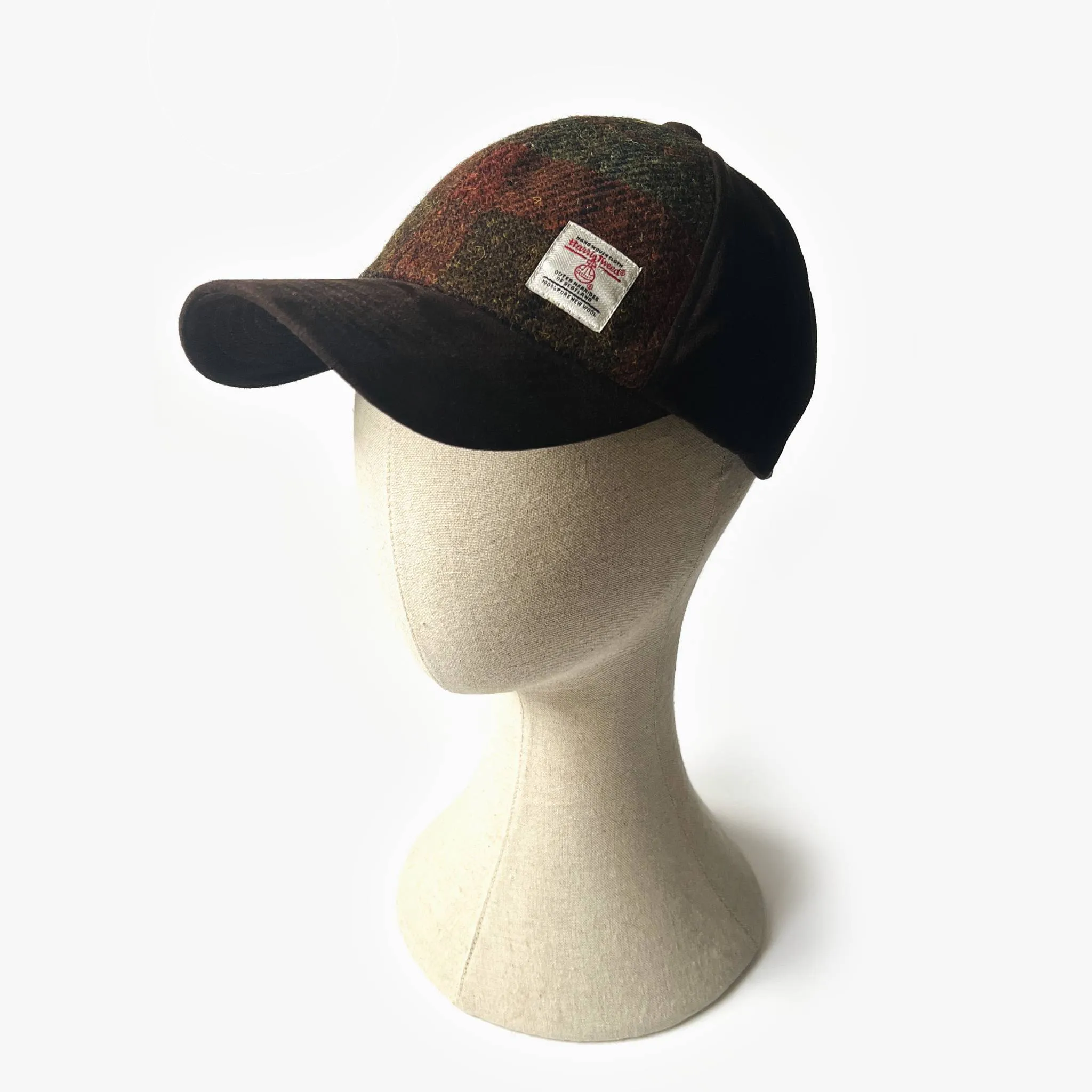 Harris Tweed® Baseball Cap - Green/Red Check