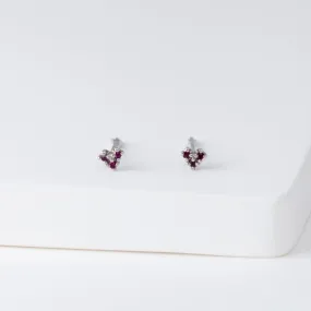 Heart ruby studs