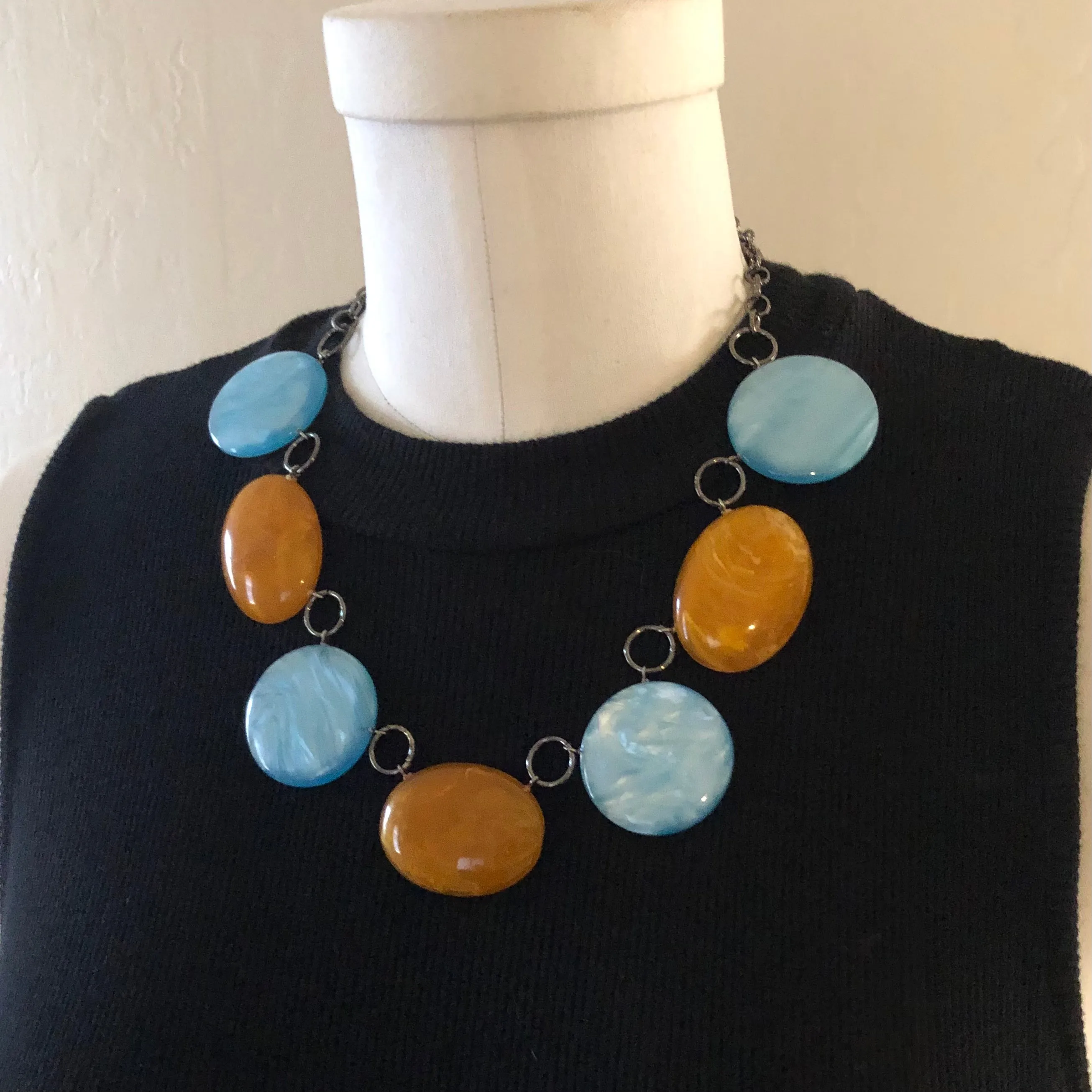 Honey Water Linked Statement Necklace