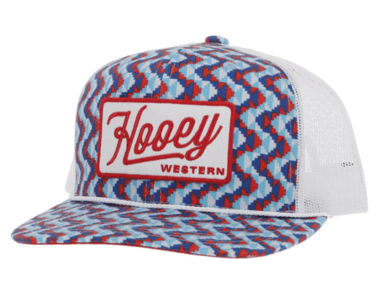 Hooey Lakota Red, White, & Blue Trucker Snapback Hat 2448T-BLWH