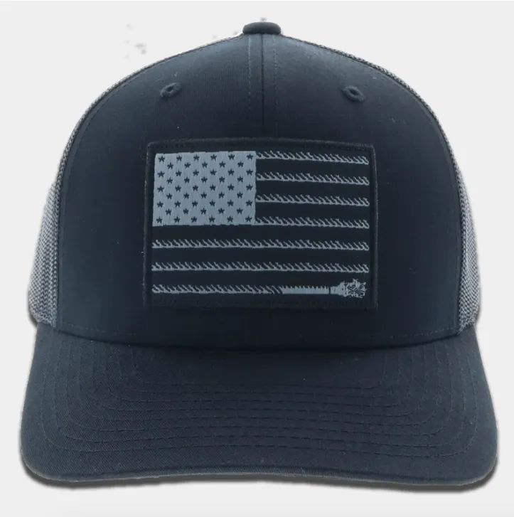 Hooey Liberty Roper Black Flag Trucker Snapback Hat 1905T-BK