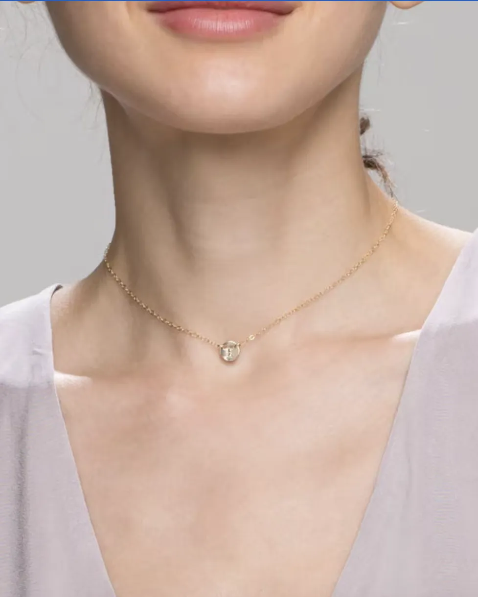 Initial coin choker necklace