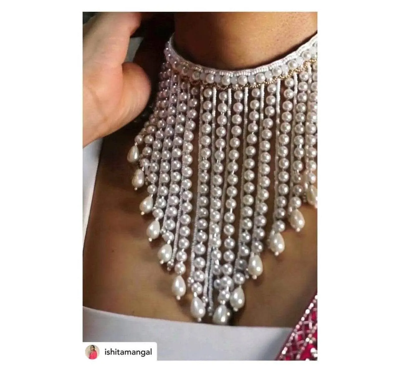 Ishita Mangal In Pearl Tassel Necklace