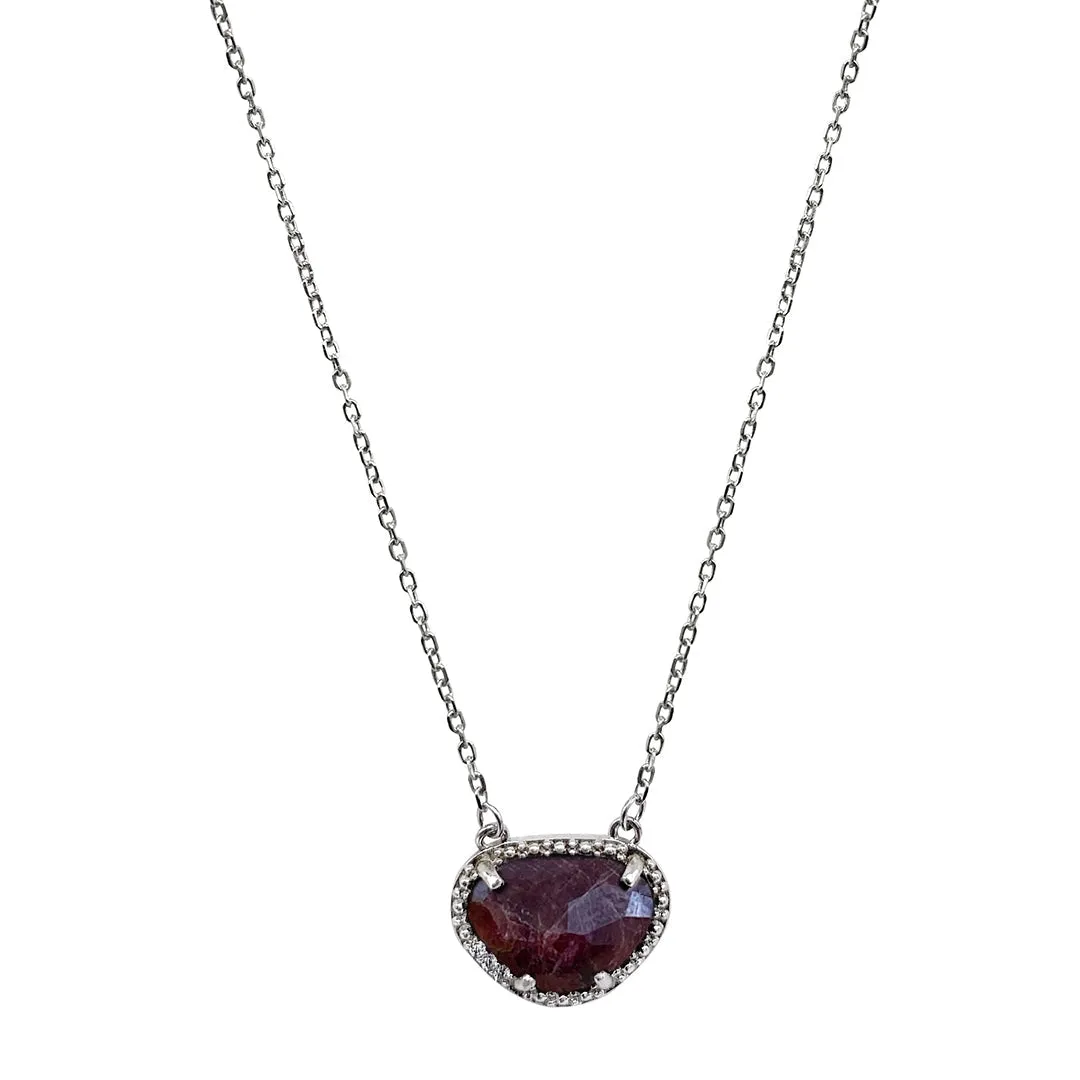 January Birthstone Necklace garnet silver gold