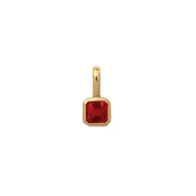 January Garnet Square Charm