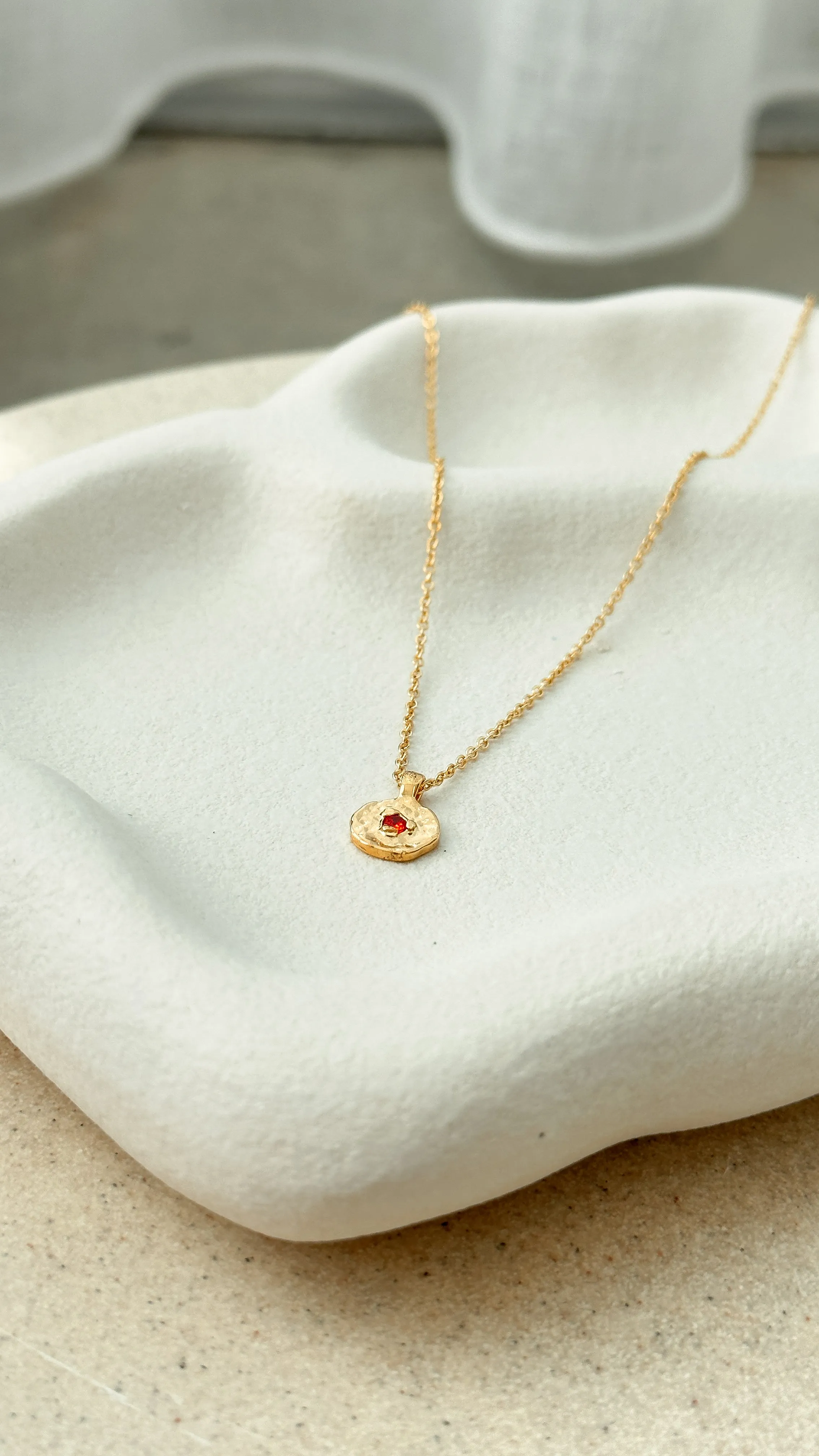 July Birthstone Necklace - Ruby