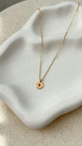 July Birthstone Necklace - Ruby