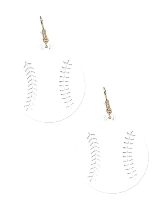 KE8633 Cutout Baseball Earrings