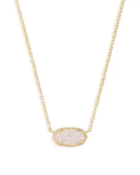 Kendra Scott Elisa Gold Pendant Necklace in Iridescent Drusy