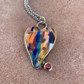 Kristin Miller Heart with Garnet Gemstone Pendant