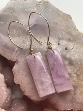 Kunzite Statement Earrings Gold Filled