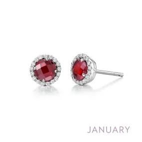 Lafonn Simulated Diamond & Genuine Garnet Birthstone Earrings -January BE001GNP